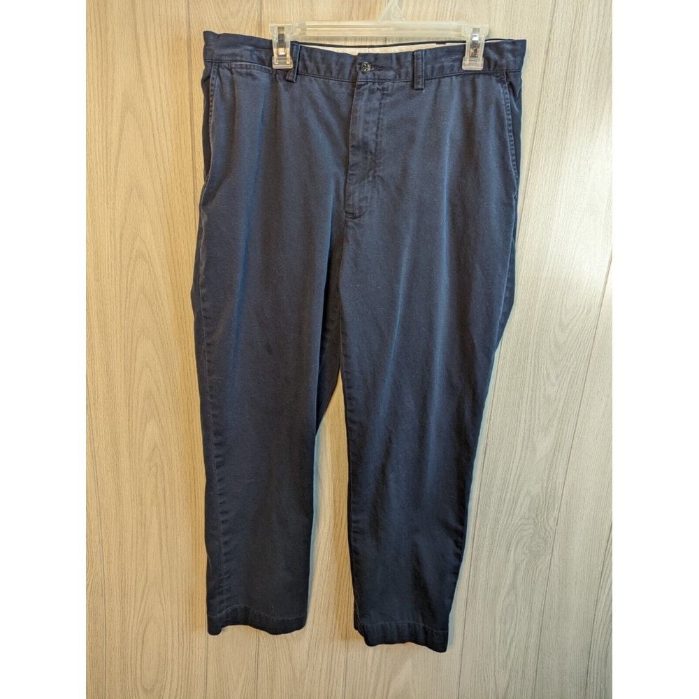 VTG Polo Ralph Lauren Prospect Pant 36x30 Classic Chino Flat Front Navy Blue - Picture 1 of 8